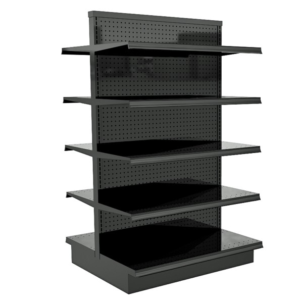 Island Gondola Shelving Unit, 36"W x 60"H x 16"D Base Decks, Charcoal (Black)