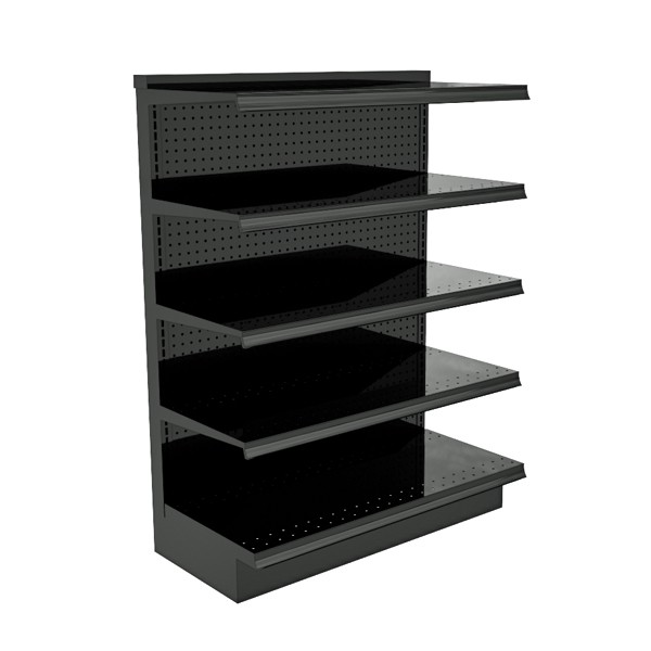Wall Gondola Shelving Unit, 36"W x 48"H x 16"D Base Deck, Charcoal (Black)