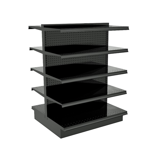Island Gondola Shelving Unit, 36"W x 48"H x 16"D Base Decks, Charcoal (Black)