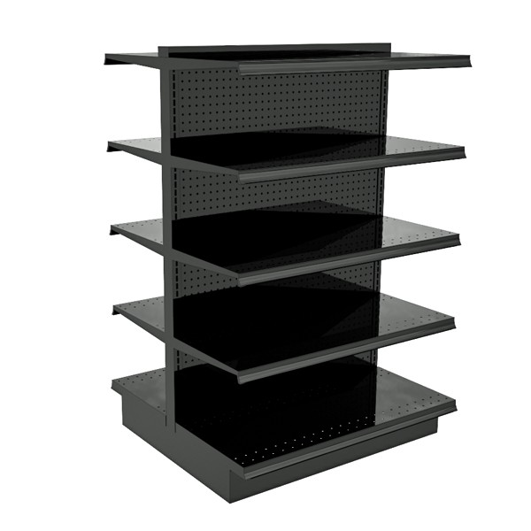 Island Gondola Shelving Unit, 36"W x 54"H x 16"D Base Decks, Charcoal (Black)