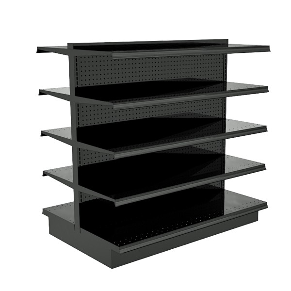 Island Gondola Shelving Unit, 48"W x 48"H x 16"D Base Decks, Charcoal (Black)