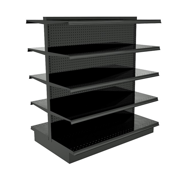 Island Gondola Shelving Unit, 48"W x 54"H x 16"D Base Decks, Charcoal (Black)