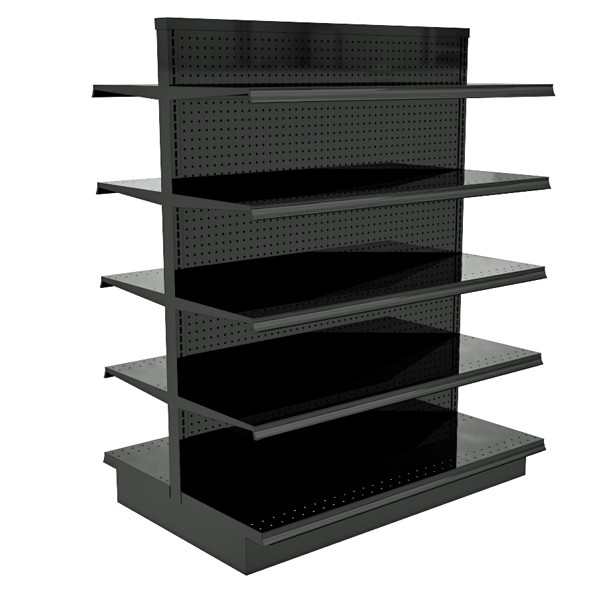 Island Gondola Shelving Unit, 48"W x 60"H x 16"D Base Decks, Charcoal (Black)