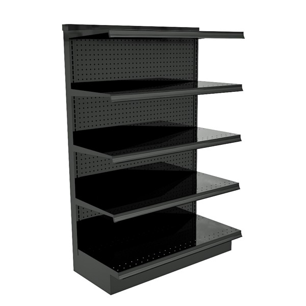 Wall Gondola Shelving Unit, 36"W x 54"H x 16"D Base Deck, Charcoal (Black)