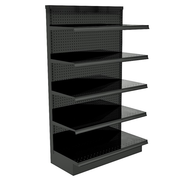Wall Gondola Shelving Unit, 36"W x 60"H x 16"D Base Deck, Charcoal (Black)