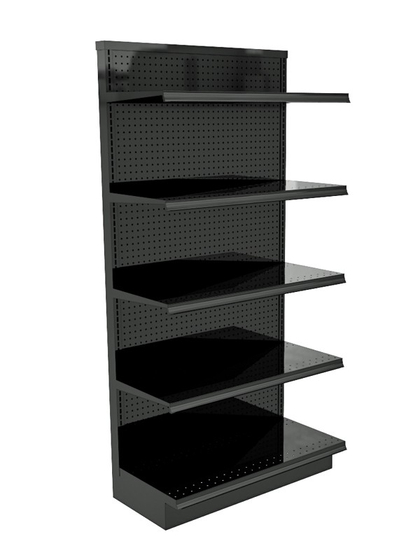 Wall Gondola Shelving Unit, 36"W x 72"H x 16"D Base Deck, Charcoal (Black)