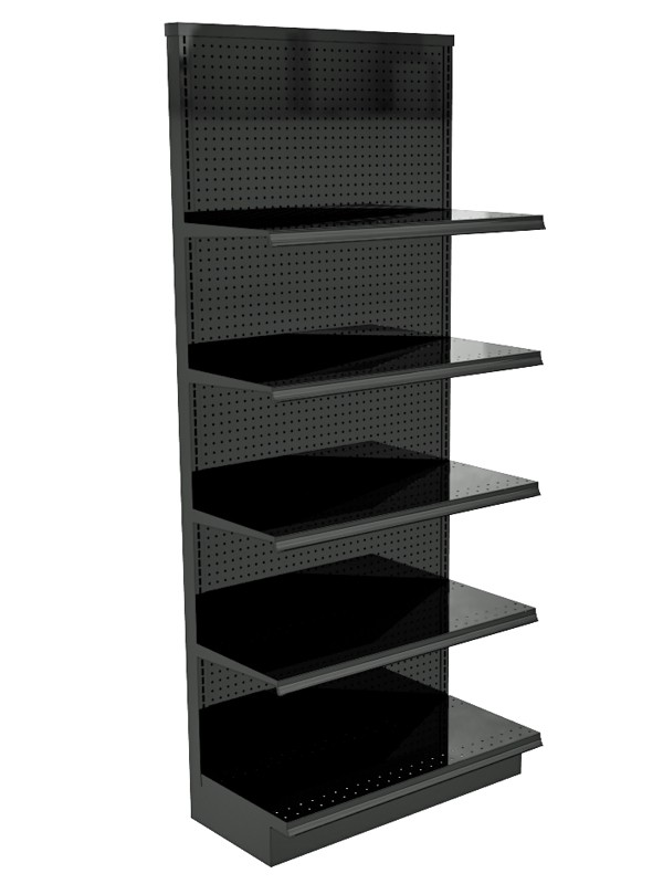 Wall Gondola Shelving Unit, 36"W x 84"H x 16"D Base Deck, Charcoal (Black)