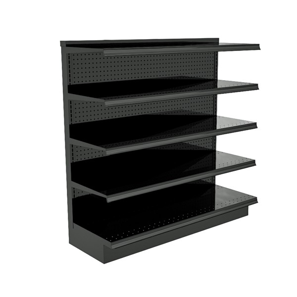 Wall Gondola Shelving Unit, 48"W x 48"H x 16"D Base Deck, Charcoal (Black)