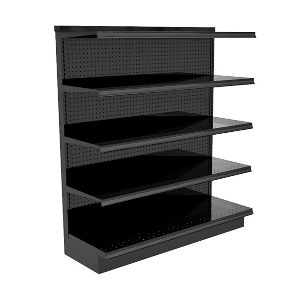 Wall Gondola Shelving Unit, 48"W x 54"H x 16"D Base Deck, Charcoal (Black)