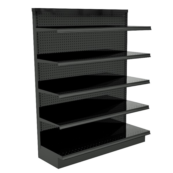 Wall Gondola Shelving Unit, 48"W x 60"H x 16"D Base Deck, Charcoal (Black)