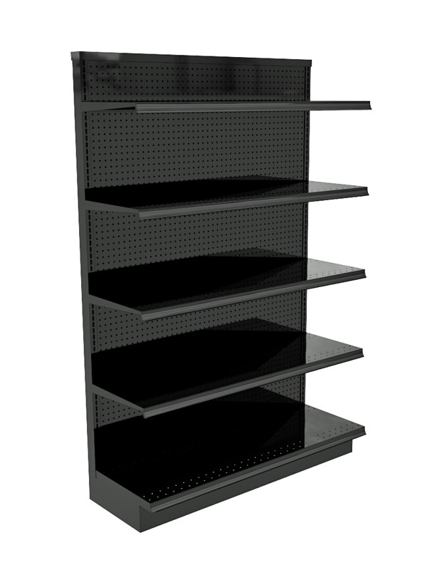 Wall Gondola Shelving Unit, 48"W x 72"H x 16"D Base Deck, Charcoal (Black)