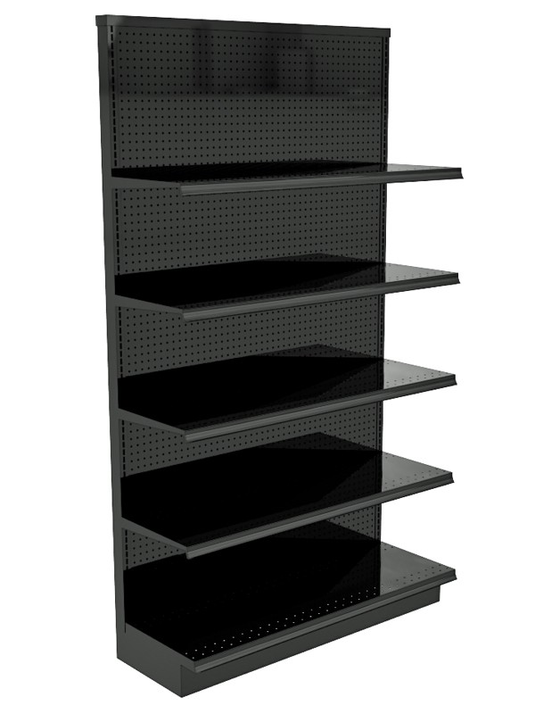 Wall Gondola Shelving Unit, 48"W x 84"H x 16"D Base Deck, Charcoal (Black)